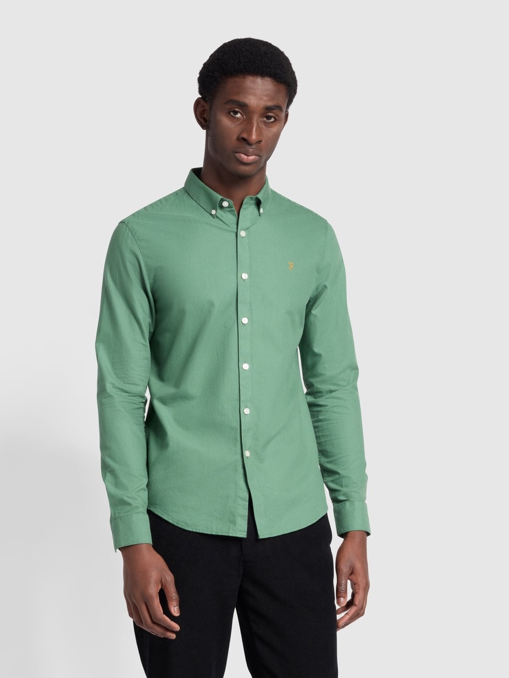 Farah Brewer Slim Fit Cotton Oxford Shirt
In Wreath Green size M